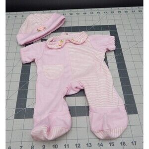 The Bear Factory Baby Girl Sleeper Stocking Hat Pink White Stripe
